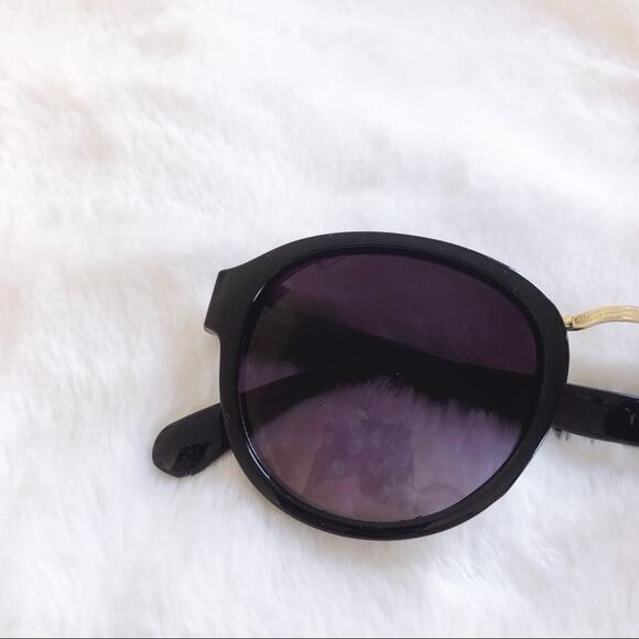 Mya Black & Gold Round Fashion Sunglasses - Picture 3 of 10
